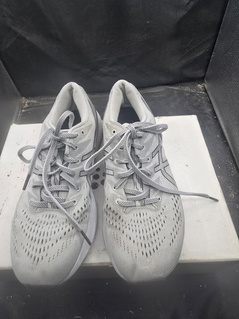 ASICS Light Gray Mesh Running Shoes